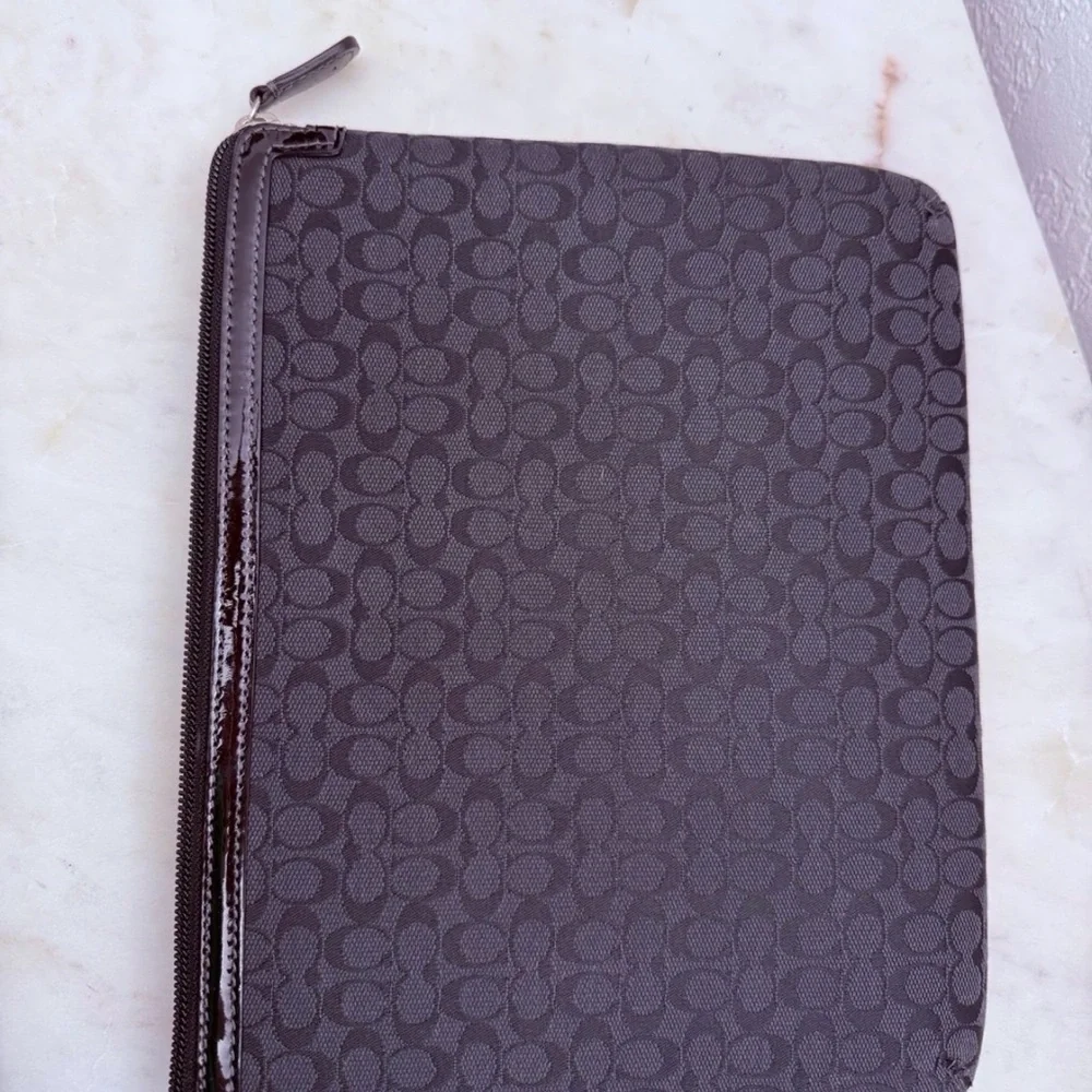 Coach black vintage canvas Padded iPad tablet sleeve case - Picture 3 of 8